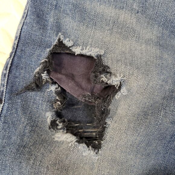 Diesel Jeans Mens 30x32 Thommer Slim Skinny Very Distressed Holes Rock And Roll - Picture 5 of 14